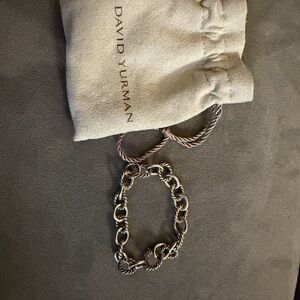 David Yurman Twisted Silver Chain Bracelet